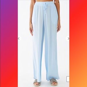 Wide leg crinkle pants